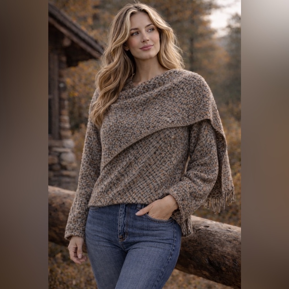 Weave of the Irish Handwoven Wool Sweater Wrap Shawl Cardigan